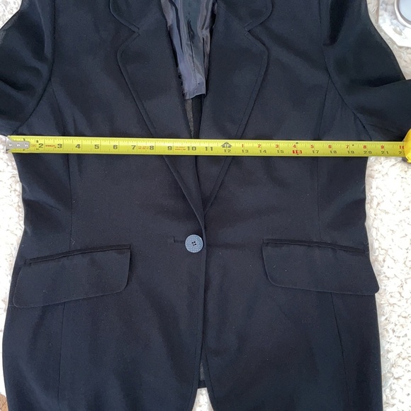 Women’s Black Mixed Material Blazer - Picture 6 of 9